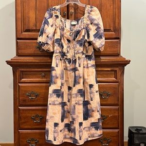 Universal Thread Pink and Blue Midi Dress Size L Large